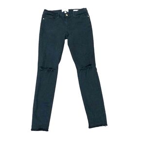 Frame Le Skinny Jeanne Jeans Size 29 Spruce Rips Forest Green